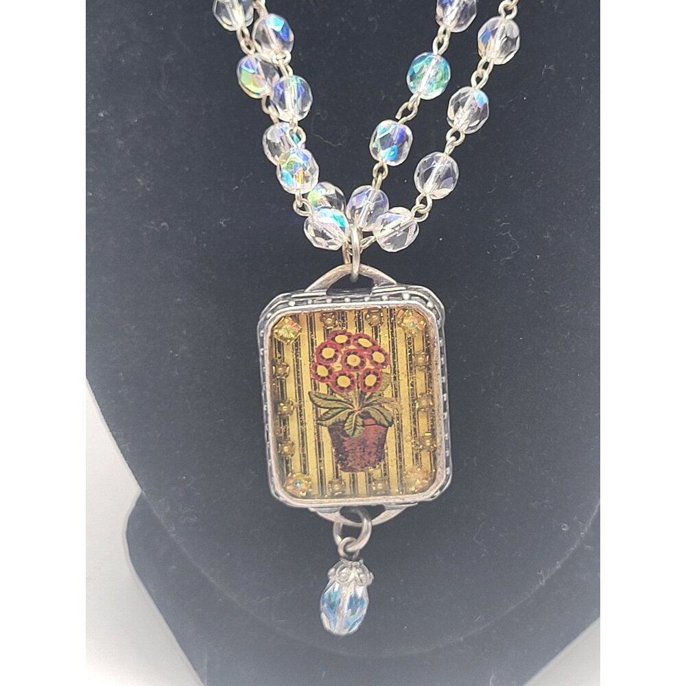 VTG Maximal Art Double Strand Art Deco Statement Necklace John Wind Whimsy - Picture 2 of 10